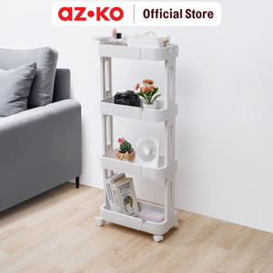 [EZO.0803344] AZKO Stora Rak Troli 4 Tingkat Narrow - Putih