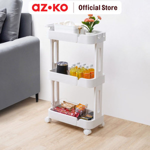 [EZO.0803345] AZKO Stora Rak Troli 3 Tingkat Narrow - Putih