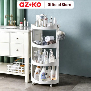[EZO.0803346] AZKO Stora Rak Troli 4 Tingkat Oval - Putih
