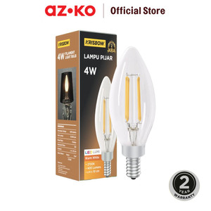 [EZO.0803366] AZKO Eglare Bohlam Led Filamen Candle 4 watt W/Dimm - Warmwhite