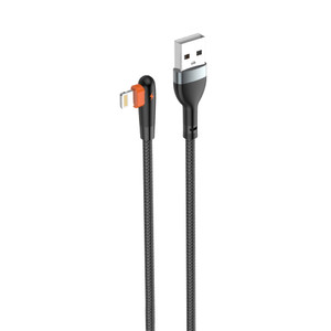 [EZO.0803381] AZKO Memoo 1.2 mtr Kabel Charger Usb L Shape Type A To Micro 30 watt