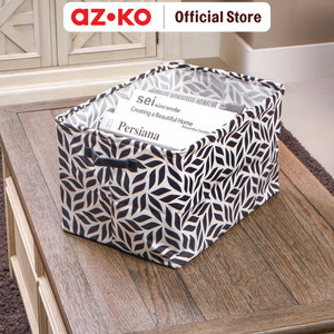 [EZO.0803386] AZKO Stora 42X30X26 cm Kotak Penyimpanan Lipat Fabric - Hitam