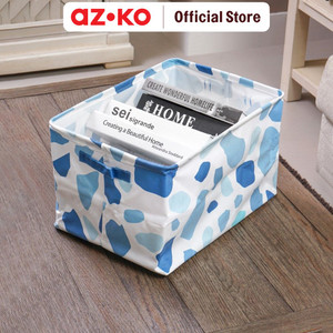 [EZO.0803387] AZKO Stora 42X30X26 cm Kotak Penyimpanan Lipat Fabric - Biru