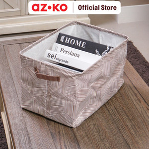 [EZO.0803388] AZKO Stora 42X30X26cm Kotak Penyimpanan Lipat Fabric - Cokelat