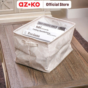 [EZO.0803390] AZKO Stora 42X30X26 cm Kotak Penyimpanan Lipat Fabric - Krem