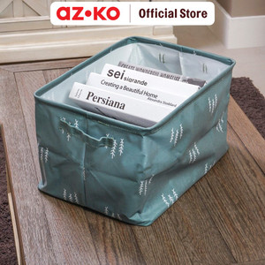 [EZO.0803391] AZKO Stora 42X30X26 cm Kotak Penyimpanan Lipat Fabric - Hijau