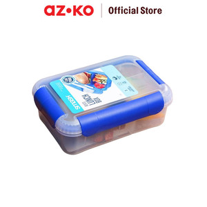 [EZO.0803397] AZKO Smash 1.6 ltr Kotak Makan 3 Sekat Bento Safe - Biru Navy
