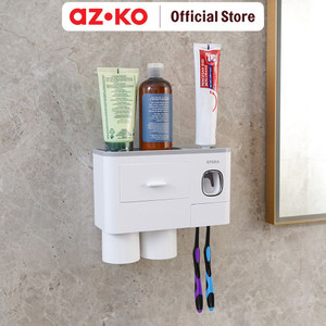 [EZO.0803408] AZKO Stora Tempat Sikat Gigi Dengan 2 Gelas & Laci Penyimpanan