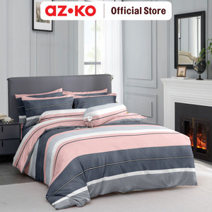 [EZO.0803416] AZKO Sleeplite 180X200 cm Set 5 Pcs Seprai King Polyester Tripe Azure