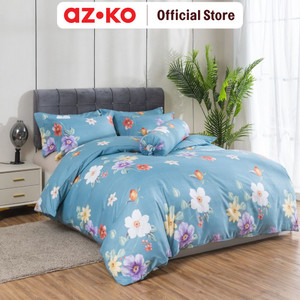 [EZO.0803450] AZKO Sleeplite 160X200 cm Set 5 Pcs Seprai Queen Polyester Kirei - Biru