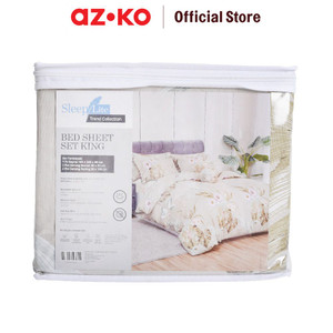 [EZO.0803453] AZKO Sleeplite 180X200 cm Set 5 Pcs Seprai King Polyester Poppy - Hijau