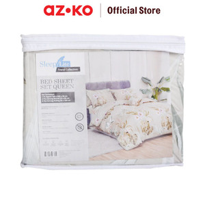 [EZO.0803454] AZKO Sleeplite 160X200cm Set 5 Pcs Seprai Queen Polyester Poppy - Hijau