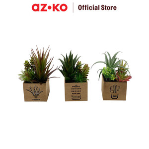 [EZO.0803458] AZKO Arthome Tanaman Artifisial Succulent Dengan Light SetA In Shaw Pot