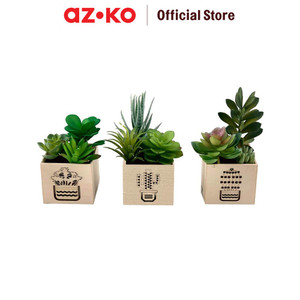 [EZO.0803460] AZKO Arthome Tanaman Artifisial Succulent Dengan Light SetD In Shaw Pot