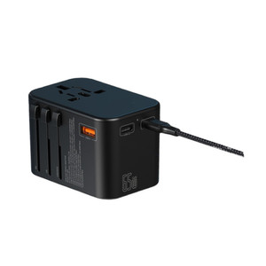 [EZO.0803471] AZKO Krisbow Travel Adaptor Usb A Dan Type C Kepala Charger Power Plug Converter Colokan Adapter Casan - 65watt