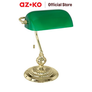 [EZO.0803550] AZKO Eglo Banker Lampu Meja E27 - Hijau/Brass