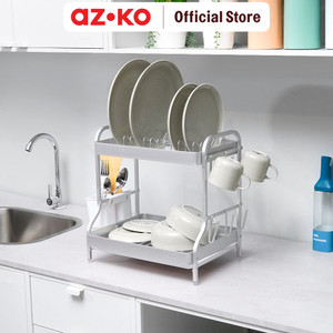 [EZO.0803555] AZKO Stora Silber Rak Piring Aluminium 2 Tingkat - Silver