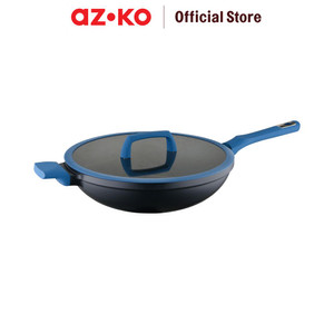 [EZO.0803557] AZKO Kris 32 cm Superb Wajan Penggorengan Wok - Biru/Hitam