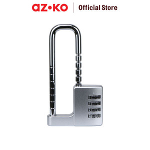 [EZO.0803559] AZKO Krisbow Gembok 4 Kombinasi Angka U-Shape - Silver