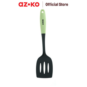 [EZO.0803588] AZKO Kris Spatula Turner Slotted Solid Nylon Tpr - Hijau