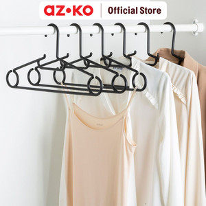 [EZO.0803601] AZKO Stora 40X20 cm Set 10 Pcs Hanger Plastik Pp - Hitam