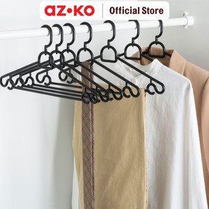[EZO.0803602] AZKO Stora 41X20 cm Set 10 Pcs Hanger Plastik Pp - Hitam