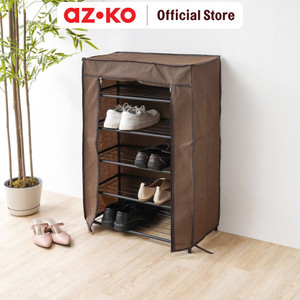 [EZO.0803605] AZKO Stora 60X30X90 cm Rak Sepatu Dengan Cover - Cokelat