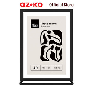 [EZO.0803608] AZKO Arthome 4R Bingkai Foto Meja Metal Qt050 - Hitam