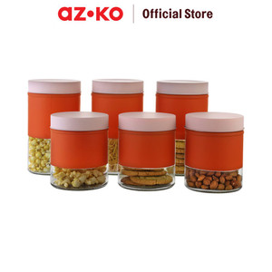 [EZO.0803628] AZKO Kris Set 6 Pcs Fuku Stoples Kaca - Oranye Teracota
