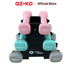 [EZO.0803638] AZKO Kinetic Set 6 Pcs Dumbbell Neoprene Dengan Rak 12 Kg