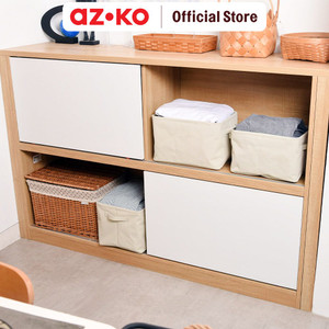 [EZO.0803643] AZKO Stora Set 3 Pcs Keranjang Penyimpanan Fabric - Krem Beige