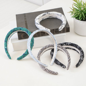 [EZO.0803644] AZKO Ataru Bando Tweed Headband Headband Aksesoris Rambut Bandana Wanita Women Accessories Hiasan Kepala - Abu-abu