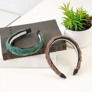 [EZO.0803686] AZKO Ataru Bando Thick Knit Braid Headband Headband Aksesoris Rambut Bandana Wanita Women Accessories Hiasan Kepala - Cokelat