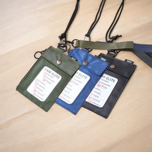 [EZO.0803687] AZKO Ataru Holder Id Card Slim With Strap Lanyard Tanda Pengenal Serbaguna Tali Leher Dengan Pelindung Kartu Id Name Tag Wallet - Hitam