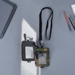 [EZO.0803688] AZKO Ataru Id Card Holder Dengan Strap Lanyard Tanda Pengenal Serbaguna Tali Leher Dengan Pelindung Kartu Id Name Tag Wallet - Hitam