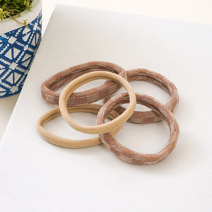 [EZO.0803689] AZKO Ataru Set 5 Pcs Ikat Rambut Elastis Hair Band Hair Tie Aksesoris Karet Rambut Cewek Iket Rambut Wanita Lucu - Cokelat