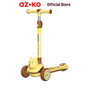 [EZO.0803718] AZKO Disney Skuter Anak 3 Roda 3D Pooh - Kuning Mainan Kendaraan Anak Mainan Sekuter Mainan Tunggangan Kids Scooter