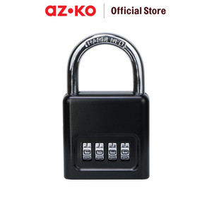 [EZO.0803733] AZKO Krisbow Gembok 4 Angka Kombinasi Short Shackle - Hitam