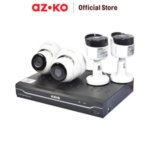 [EZO.0803735] AZKO Kris Set 4 Pcs Kamera Cctv Ahd 2Mp 8 Channel Dengan Dvr & Hdd 1Tb