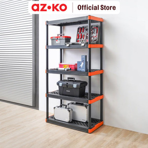 [EZO.0803737] AZKO Tactix Rak Penyimpanan Perkakas 5 Tingkat - Hitam/Oranye