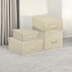 [EZO.0803784] AZKO Stora Kotak Penyimpanan Pakaian Lipat Dengan Tutup Wadah Kotak Simpan Serbaguna Foldable Storage Box Dengan Handle Boks Organizer - S, B
