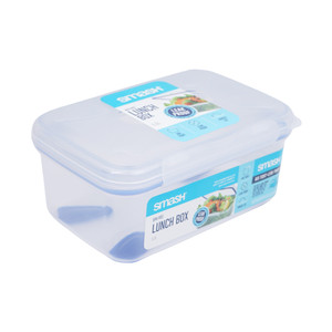 [EZO.0803795] AZKO Smash 1 ltr Kotak Makan Lunch Box Leak Proof Lunch Box Food Grade Food Box Dengan Clip Kotak Bekal Makan Bpa Free Wadah Makanan - Biru