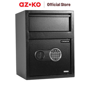 [EZO.0803808] AZKO Krisbow 34.5X30X45.5 cm Brankas Besi Deposit - Hitam