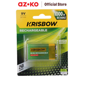 [EZO.0803818] AZKO Krisbow Baterai Rechargeable 9V Hf9 250 Mah