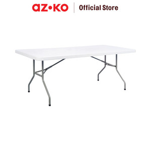 [EZO.0803822] AZKO Krisbow 200X90 cm Meja Lipat Rectangle - Putih/Abu-Abu