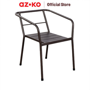 [EZO.0803843] AZKO Soleil Onix Kursi Teras Berlengan Steel - Hitam