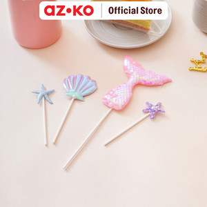 [EZO.0803887] AZKO Ataru Set 4 Pcs Topper Kue Mermaid