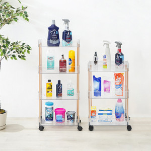 [EZO.0803899] AZKO Stora Rak Troli Tingkat Dengan Roda Tempat Penyimpanan Multifungsi Dengan Roda Storage Trolley Wheels Rack Perlengkapan Rumah Tangga - 3 Tingkat