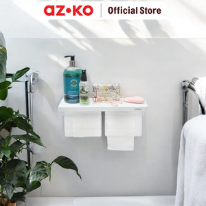 [EZO.0803913] AZKO Stora Holder Tisu Toilet Roll Double - Putih