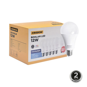 [EZO.0803935] AZKO Krisbow Set 6 Pcs Lumi Bohlam Led Bulb Lampu Cahaya Indoor Outdoor Light Led Light Bolam - Cool Daylight